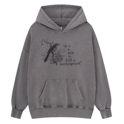 Pagewings It's A Sin To Kill a Mockingbird Unisex Washed Hoodie