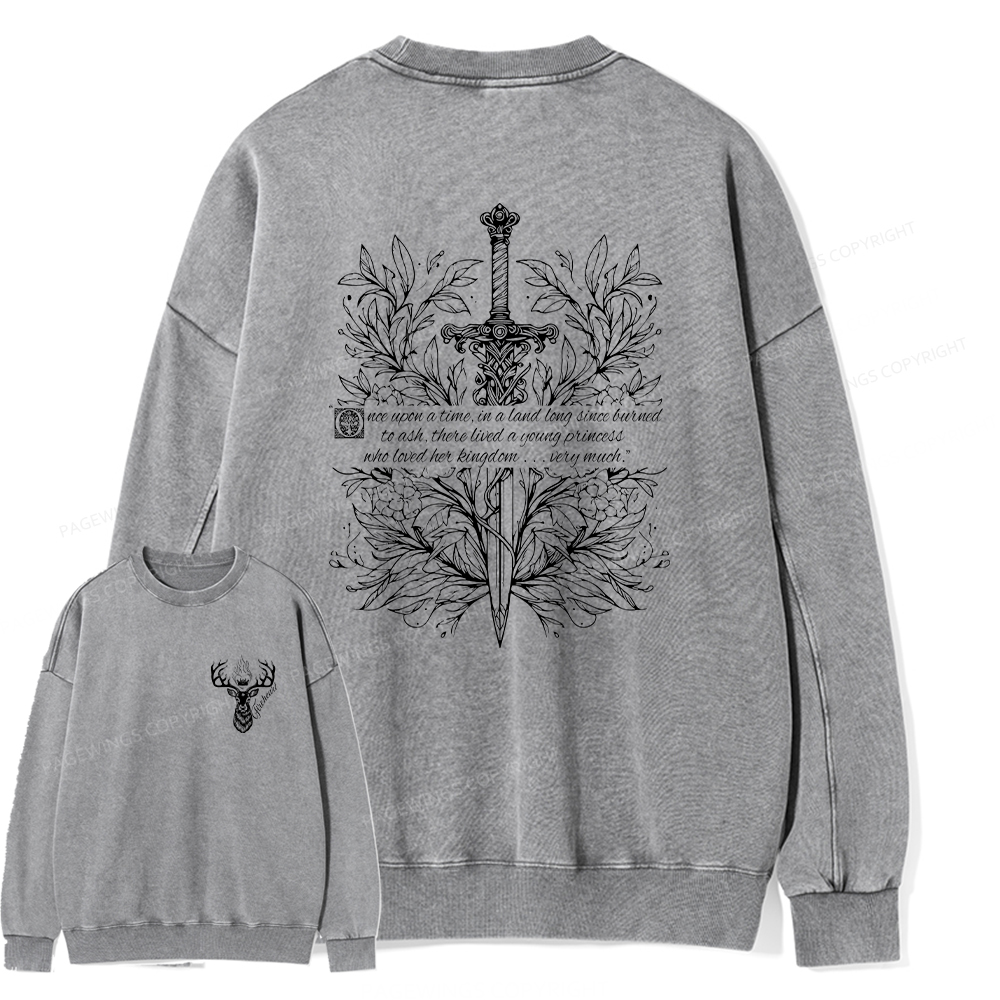 Pagewings Fireheart Unisex Washed Sweatshirt