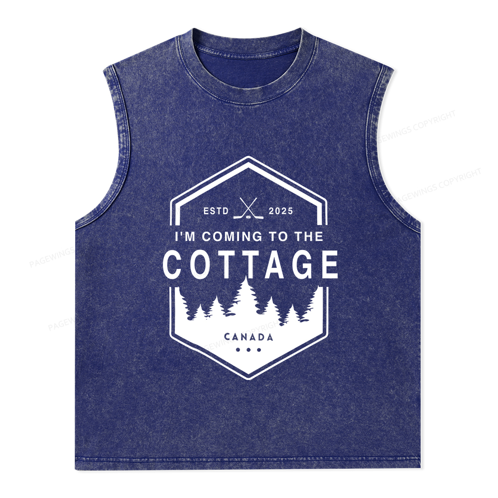 Pagewings Coming To The Cottage Unisex Washed Tank Top