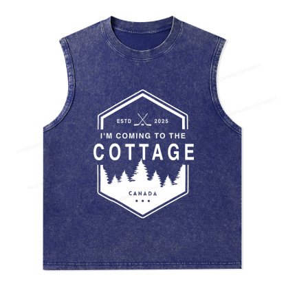 Pagewings Coming To The Cottage Unisex Washed Tank Top