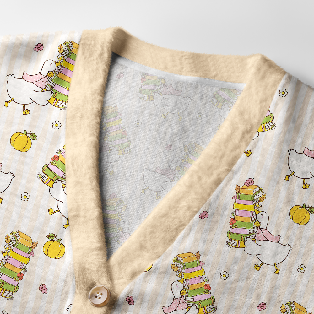 Pagewings Silly Goose Reading Club Light Knit Unisex Cardigan Sweaters