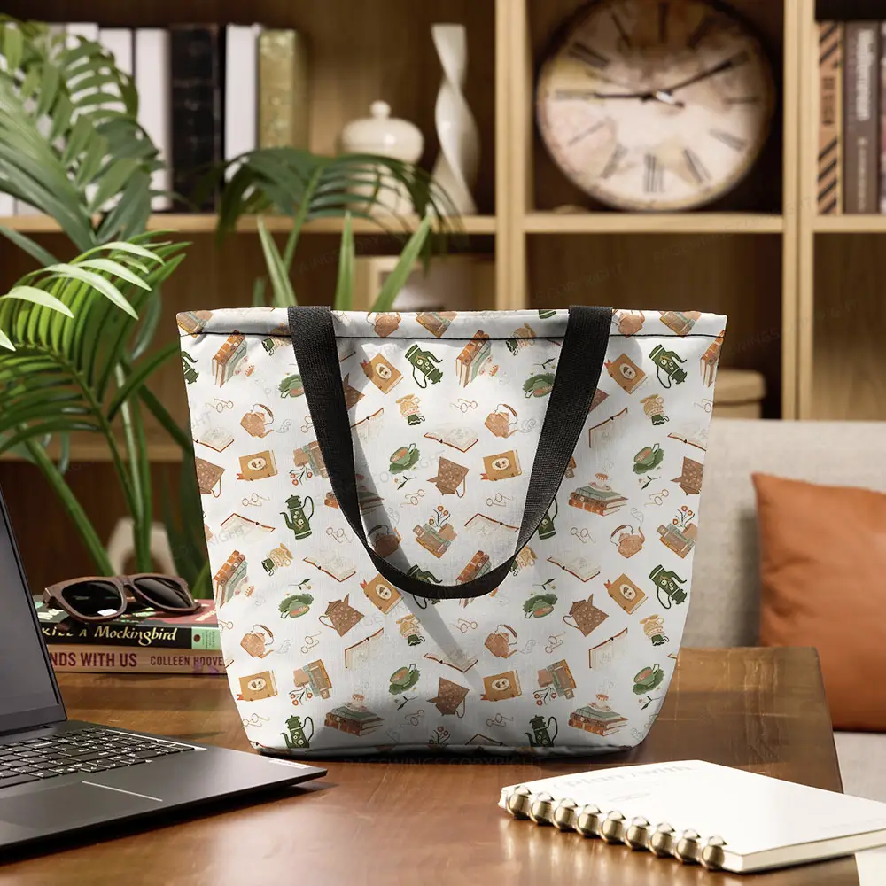 Pagewings Read Books Book Lover Large Zippered Tote Bag