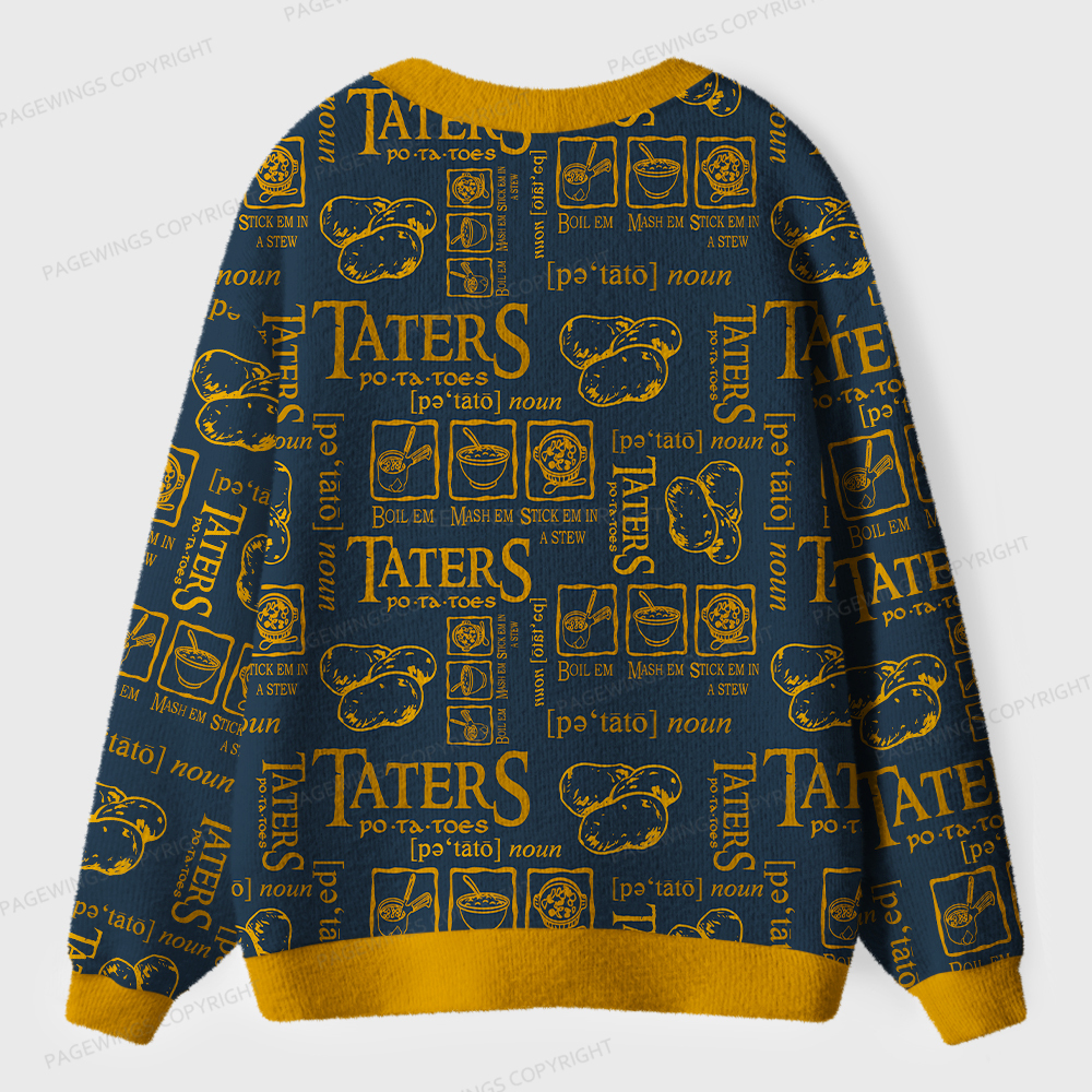 Pagewings Taters Unisex Ugly Cardigan Sweaters