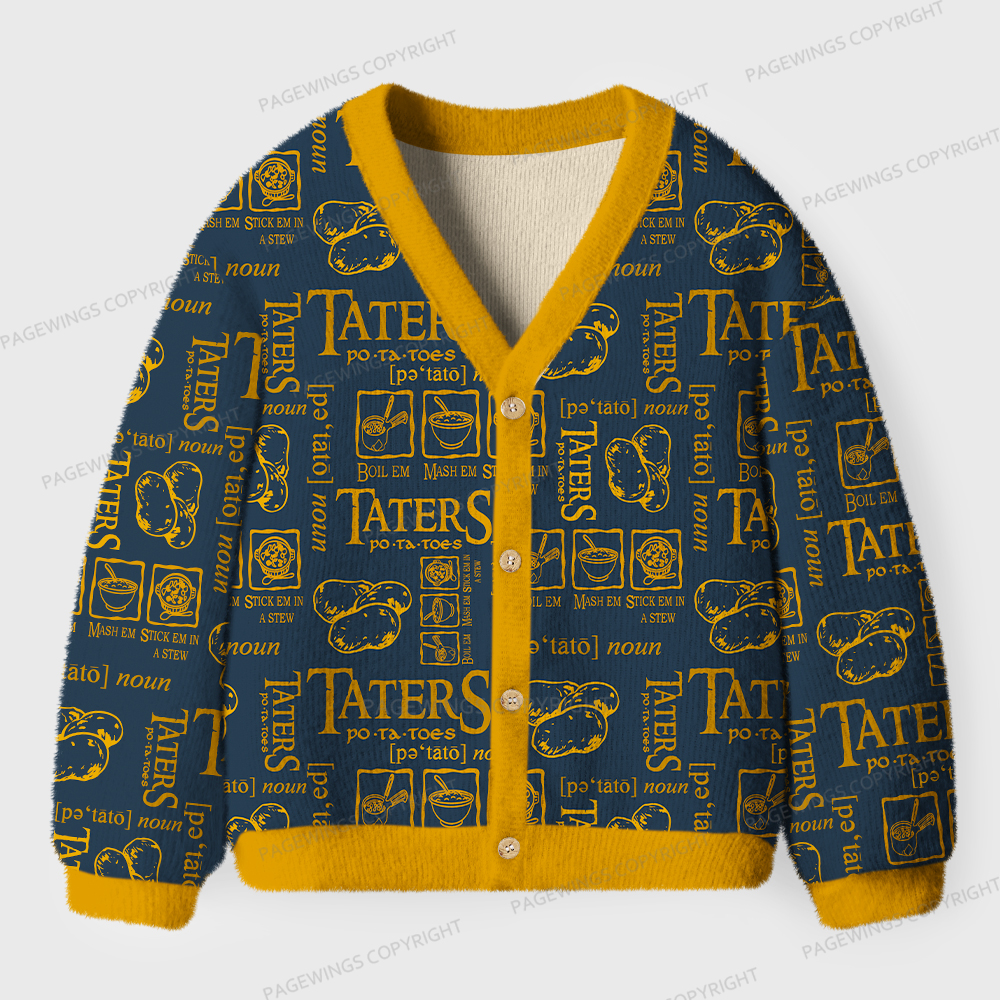 Pagewings Taters Unisex Ugly Cardigan Sweaters