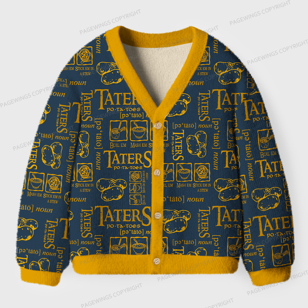Pagewings Taters Unisex Ugly Cardigan Sweaters