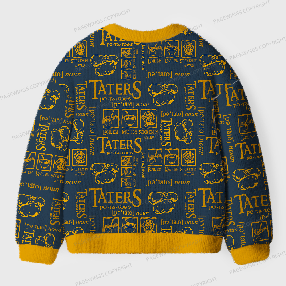Pagewings Taters Unisex Ugly Cardigan Sweaters