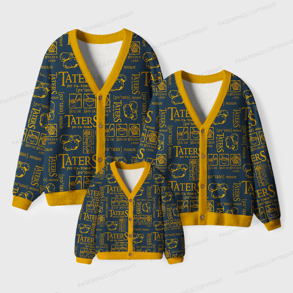 Pagewings Taters Unisex Ugly Cardigan Sweaters