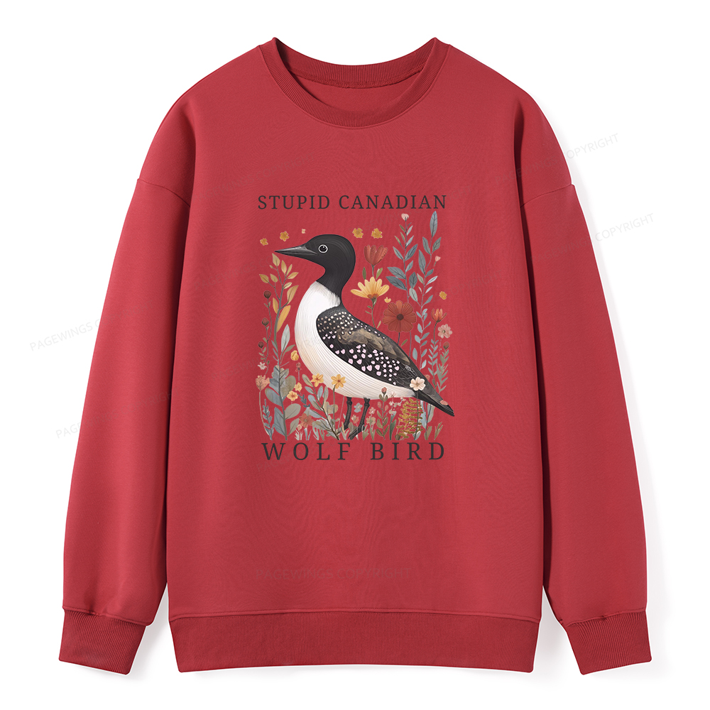 Pagewings Stupid Canadian Wolf Bird Unisex Classic Sweatshirt