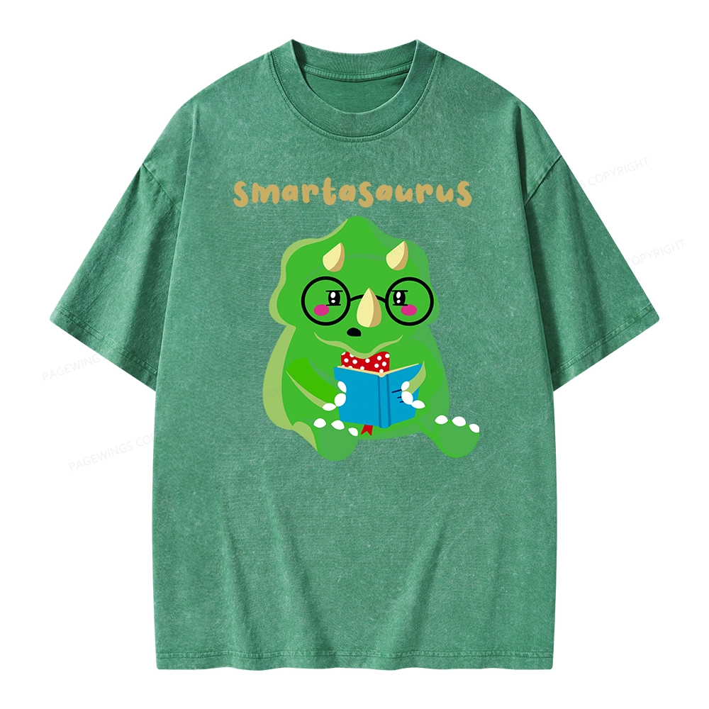 Pagewing Smart Dinosaur Unisex Washed T-shirt