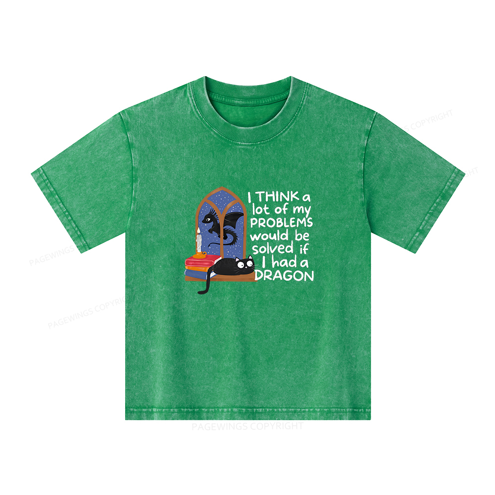 Pagewings If I Had A BookDragon Unisex Kids Washed T-shirt