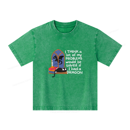 Pagewings If I Had A BookDragon Unisex Kids Washed T-shirt