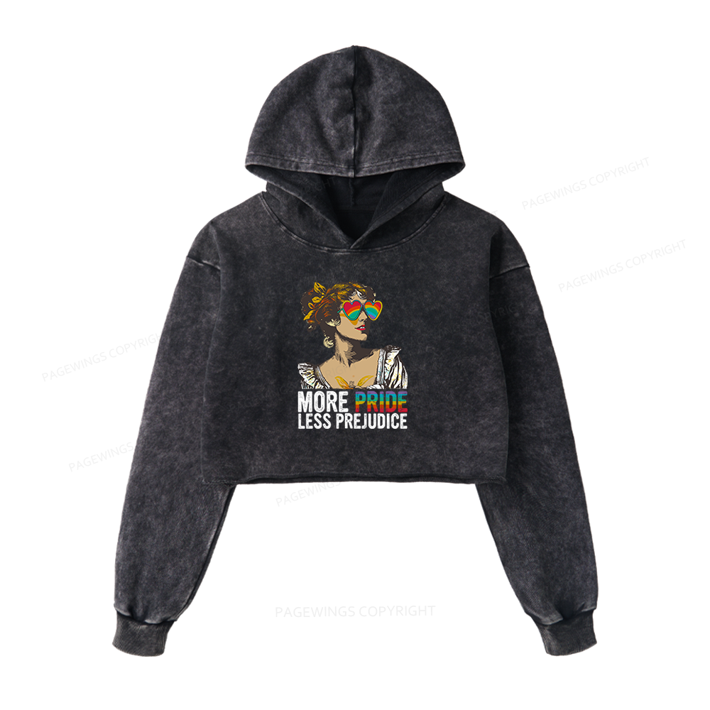 Pagewings More Pride Less Prejudice Washed Crop Hoodie