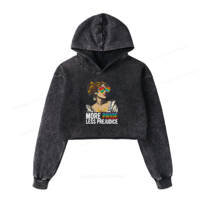 Pagewings More Pride Less Prejudice Washed Crop Hoodie