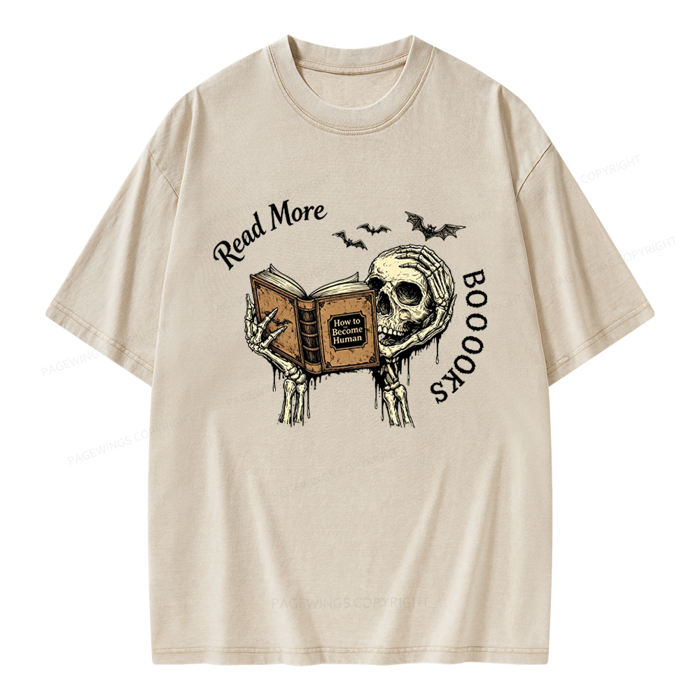 Pagewings Read More Books Unisex Washed T-shirt