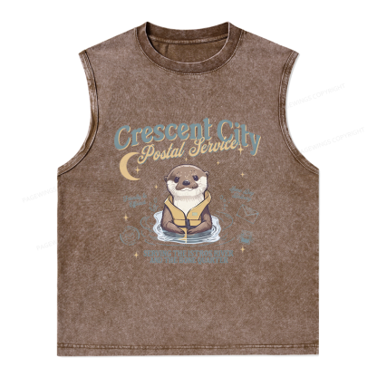 Pagewing Reading Fantasy Bookish Unisex Washed Tank Top