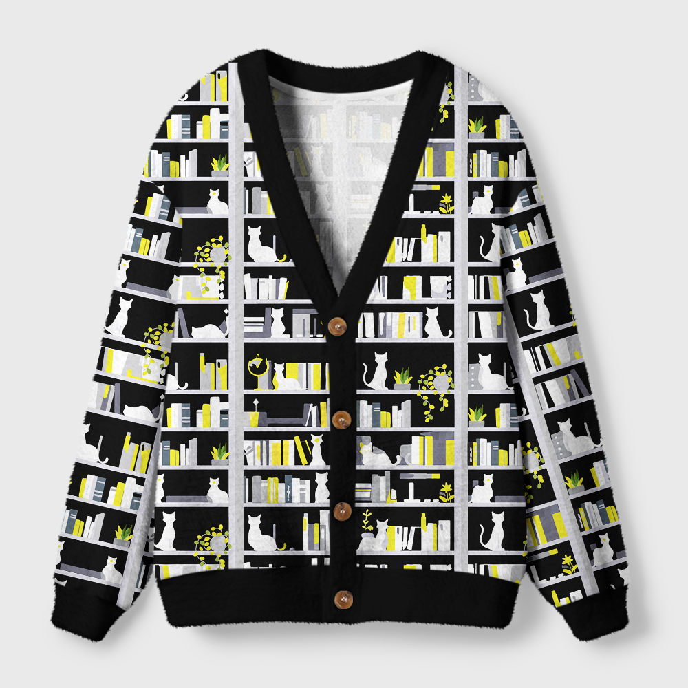 Pagewings I Have No Shelf Control Light Knit Unisex Cardigan Sweaters
