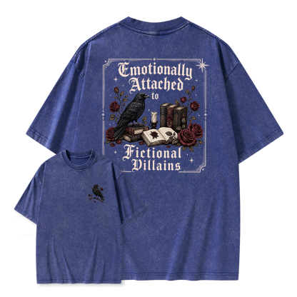 Pagewings Emotionally Attached to Fictional Villains Unisex Washed T-shirt