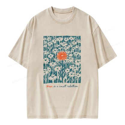 Pagewings Hope Is A Small Rebellion Unisex Washed T-shirt