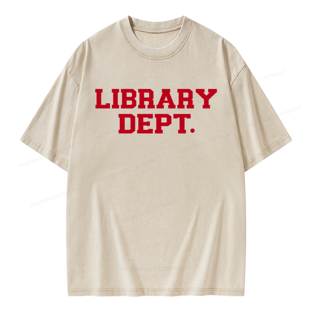 Pagewings Library Dept Unisex Washed T-shirt