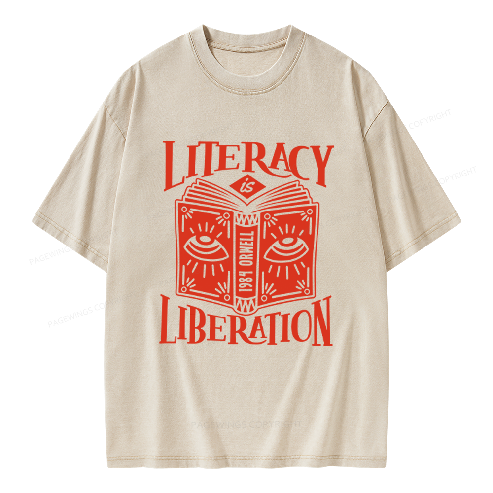 Pagewings Dystopian Book Lovers Unisex Washed T-shirt