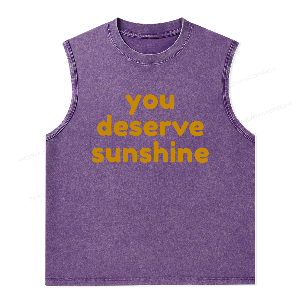 Pagewings You Deserve Sunshine Unisex Washed Tank Top