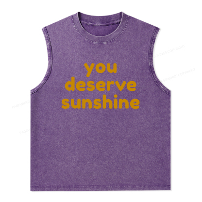 Pagewings You Deserve Sunshine Unisex Washed Tank Top