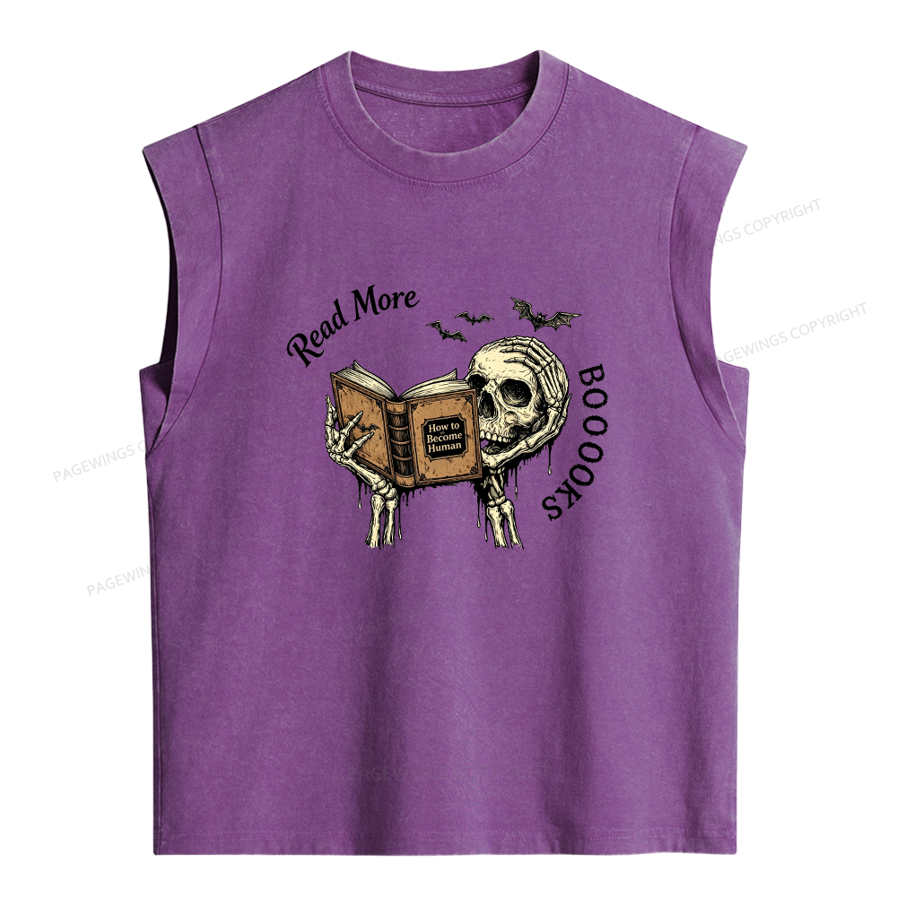 Pagewings Read More Books Women's Washed Tank Top