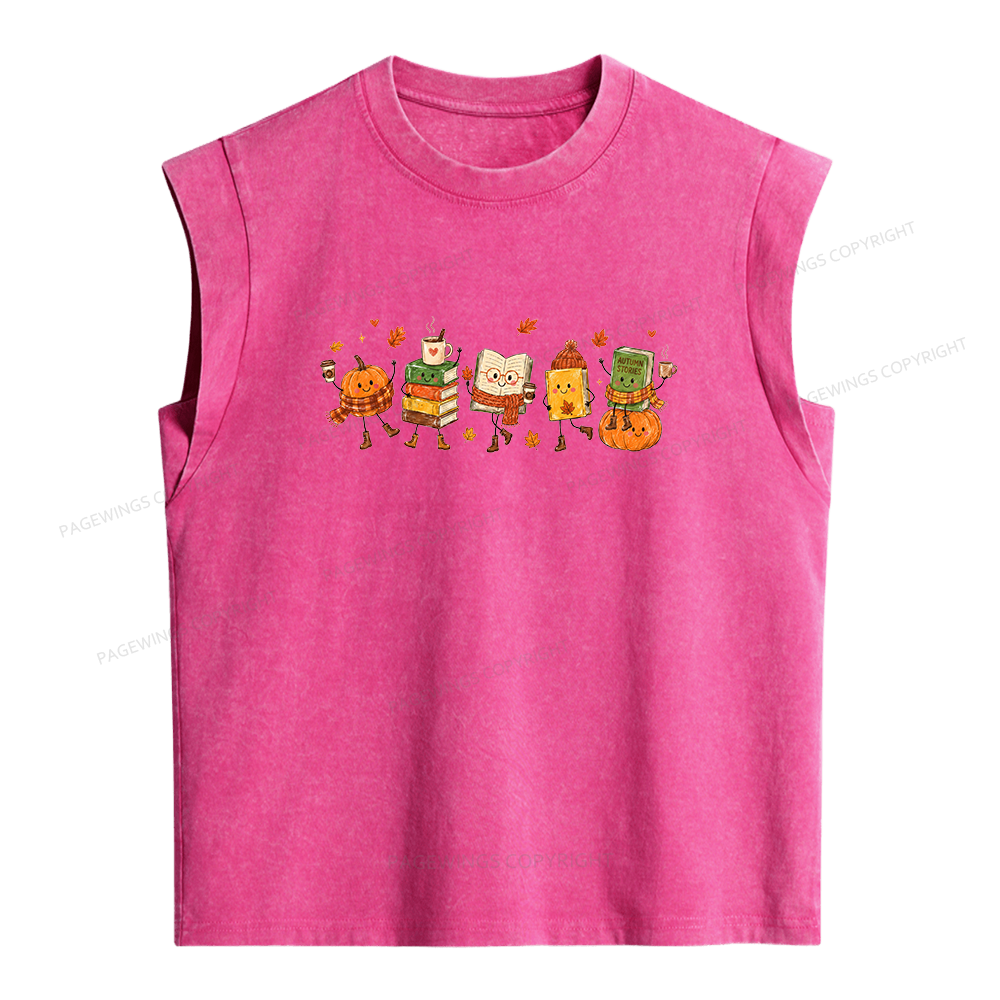 Pagewings All Booked For Fall Women's Washed Tank Top