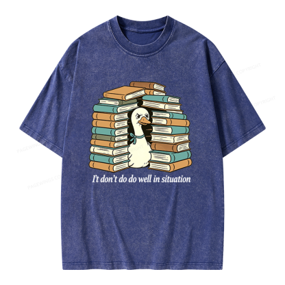 Pagewings I Don’t Do Well In Situations Unisex Washed T-shirt