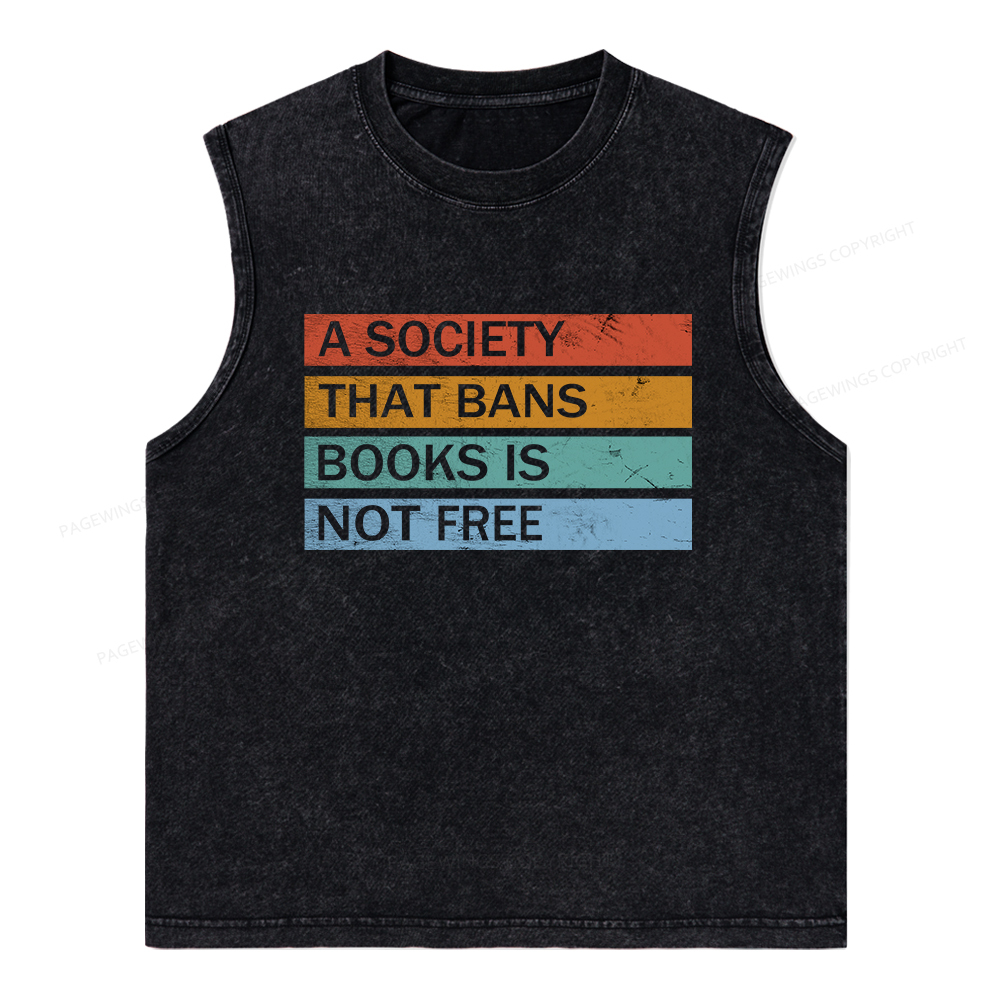Pagewings Banned Books Shirt, Read Banned Books Unisex Washed Tank Top