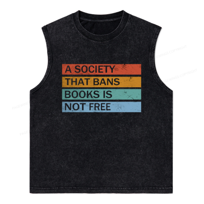 Pagewings Banned Books Shirt, Read Banned Books Unisex Washed Tank Top