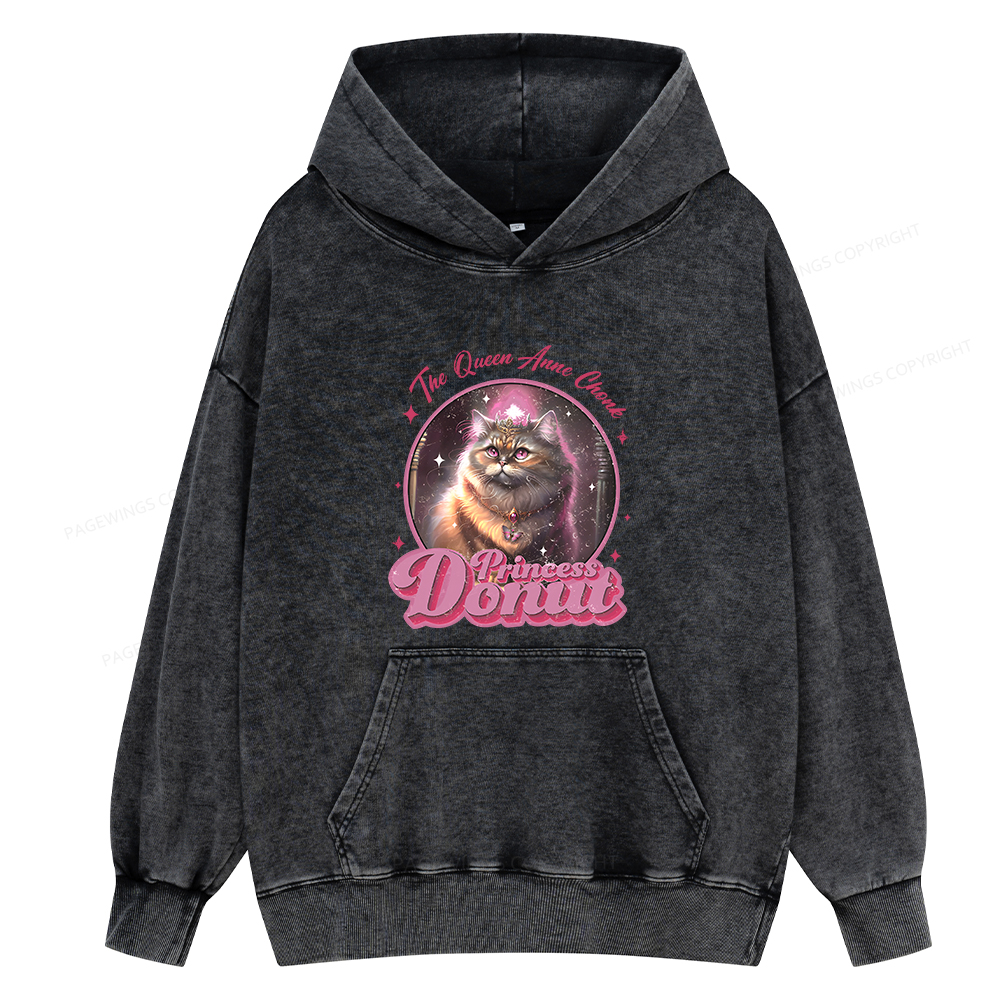 Pagewing Princess Donut Unisex Washed Hoodie