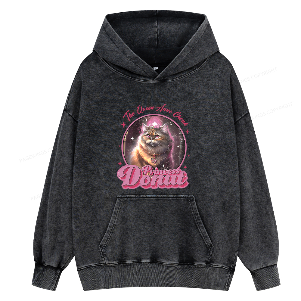 Pagewing Princess Donut Unisex Washed Hoodie