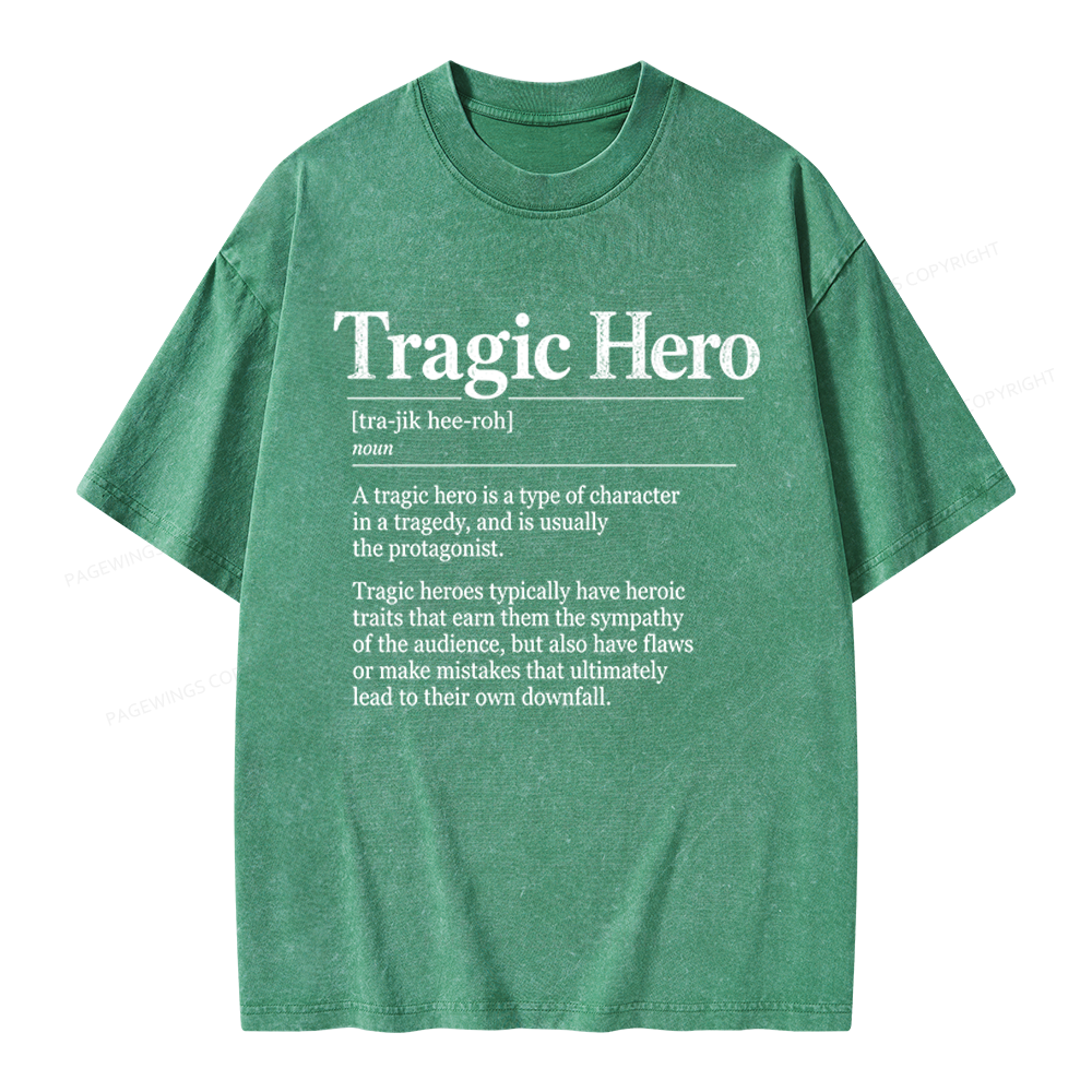 Pagewings Tragic Hero Unisex Washed T-shirt