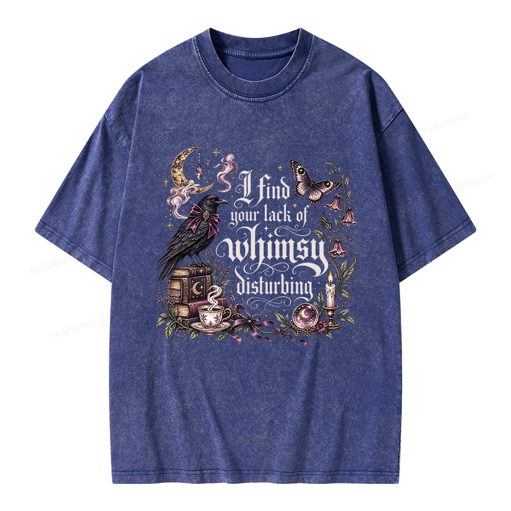 Pagewings Book I Find Your Lack of Whimsy Disturbing Unisex Washed T-shirt