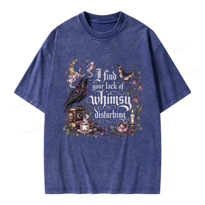 Pagewings Book I Find Your Lack of Whimsy Disturbing Unisex Washed T-shirt