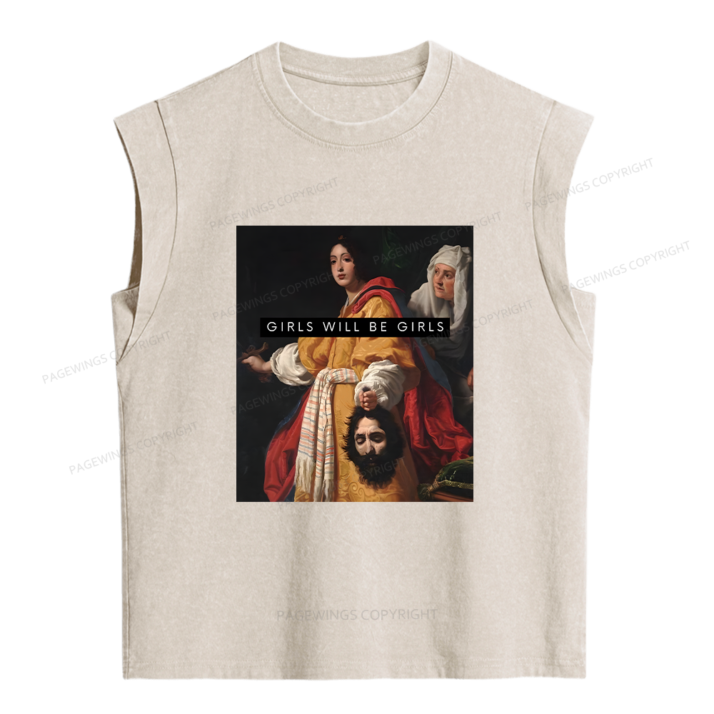 Pagewings Girls Will be Girls Women's Washed Tank Top