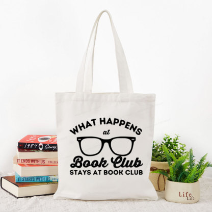 Pagewings What Happens At Book Club Tote Bag