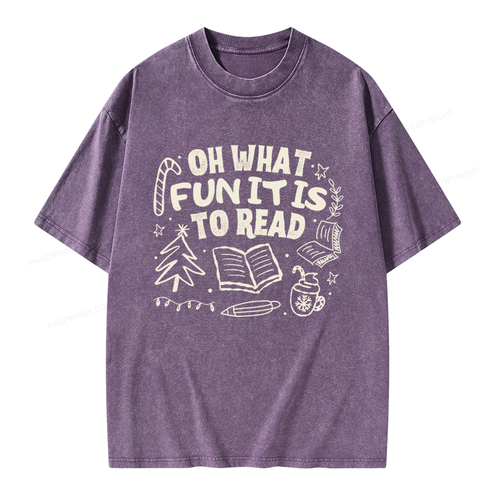 Pagewings Book Lover Holiday Unisex Washed T-shirt