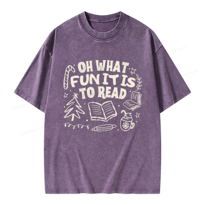 Pagewings Book Lover Holiday Unisex Washed T-shirt