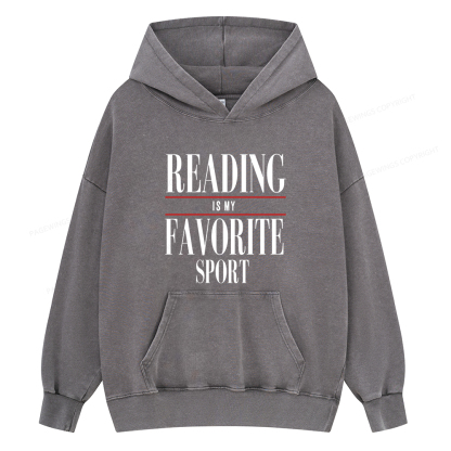 Pagewings Reading Is My Favorite Sport Unisex Washed Hoodie