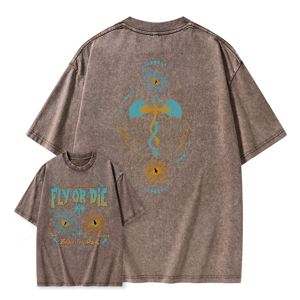 Pagewings Fly Or Die Unisex Washed T-shirt