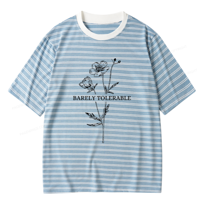 Pagewings Barely Tolerable Unisex Striped T-Shirt