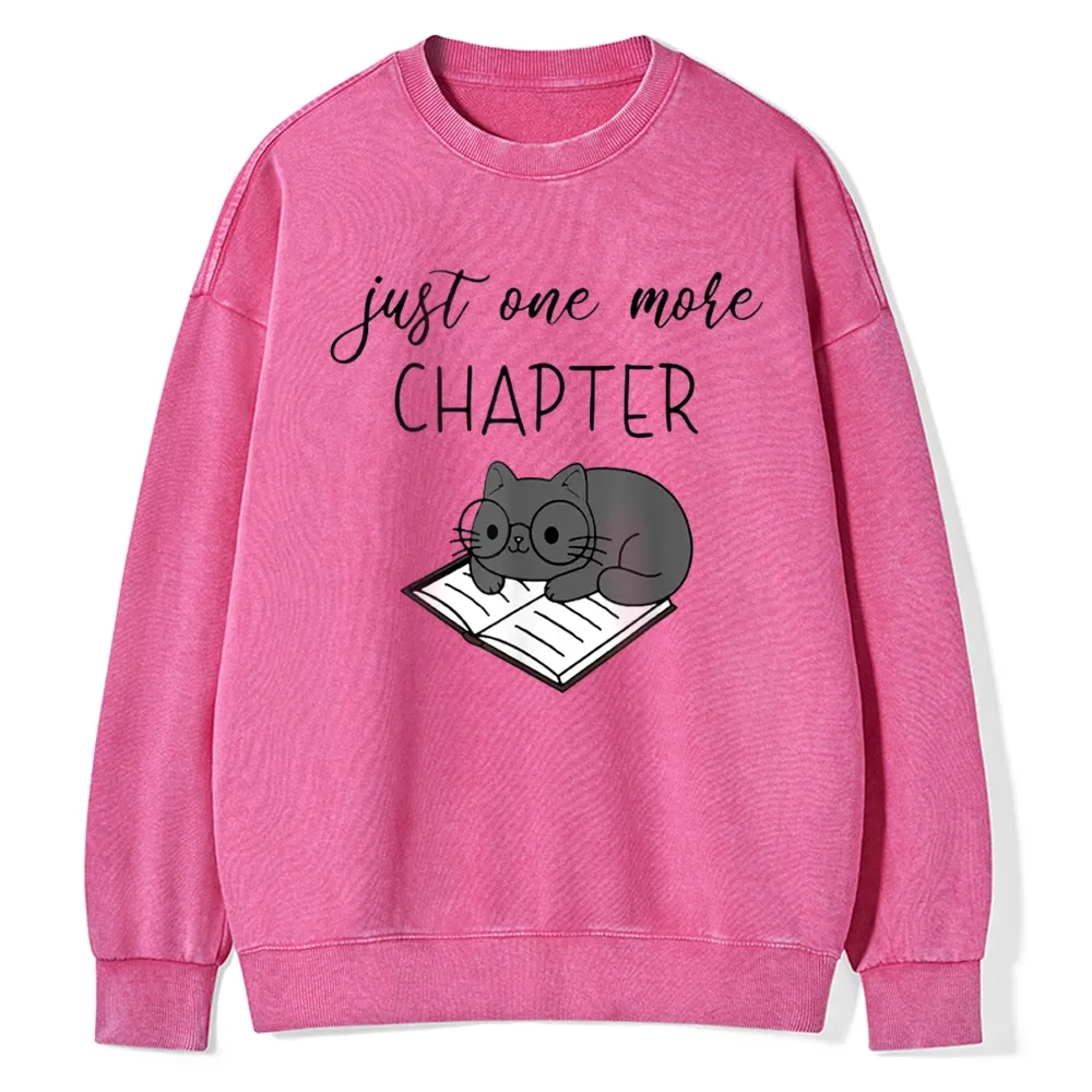 Pagewings Book Worm Reading Cat Unisex Washed Sweatshirt