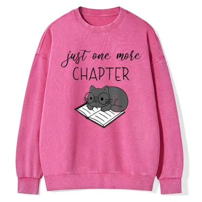 Pagewings Book Worm Reading Cat Unisex Washed Sweatshirt