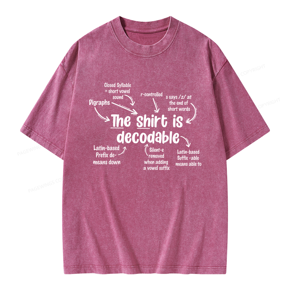 Pagewings The Shirt Is Decodable Unisex Washed T-shirt