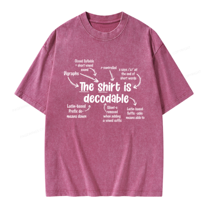 Pagewings The Shirt Is Decodable Unisex Washed T-shirt