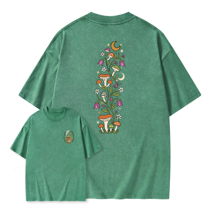 Pagewings Mushroom Frog Unisex Washed T-shirt