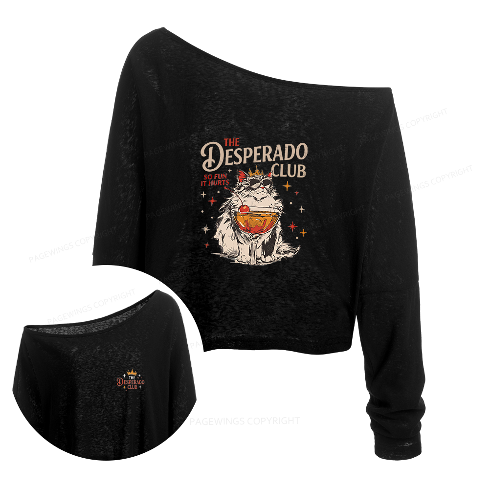 Pagewings The Desperado Club Slouchy Long Sleeve Off Shoulder T-shirt