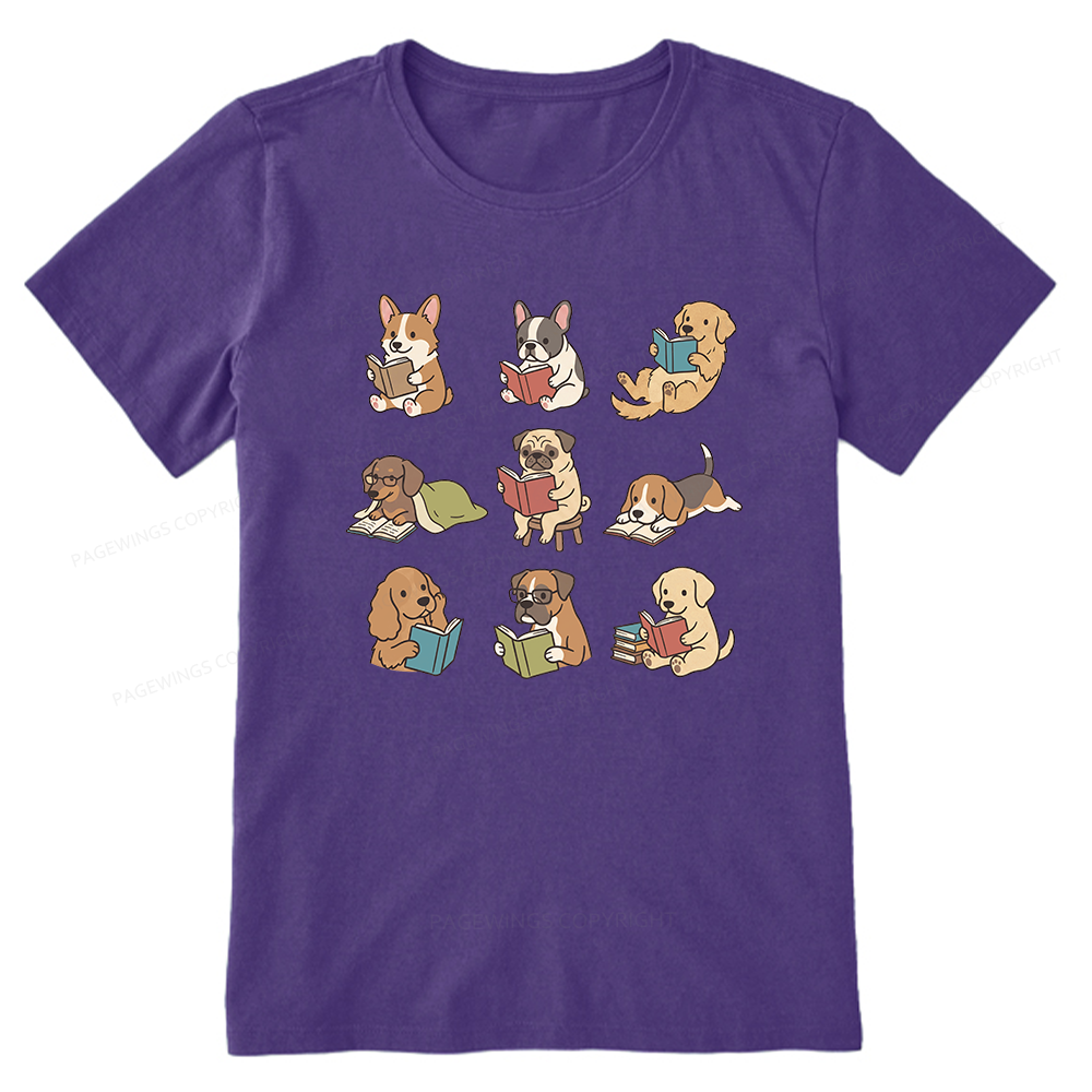 Pagewings Funny Dog Reading Unisex Classic T-shirt